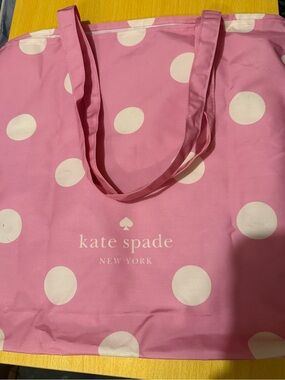 kate spade Pink and White Polka Dot large Tote